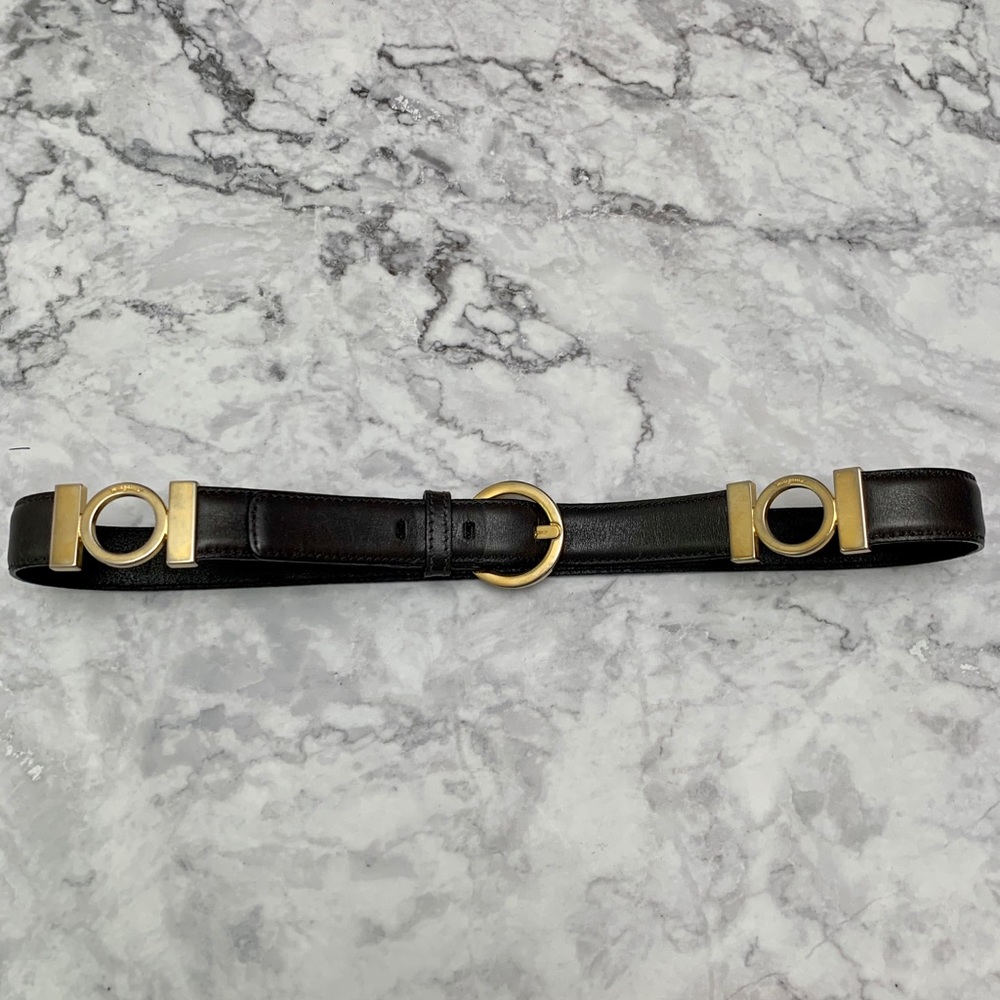 Salvatore Ferragamo Brown/Gold Belt